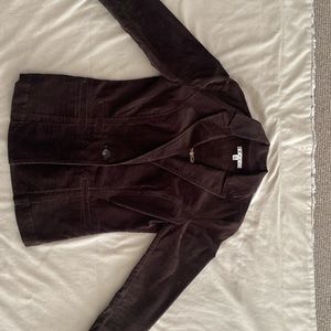 Cabi brown corduroy blazer with single button closure size small